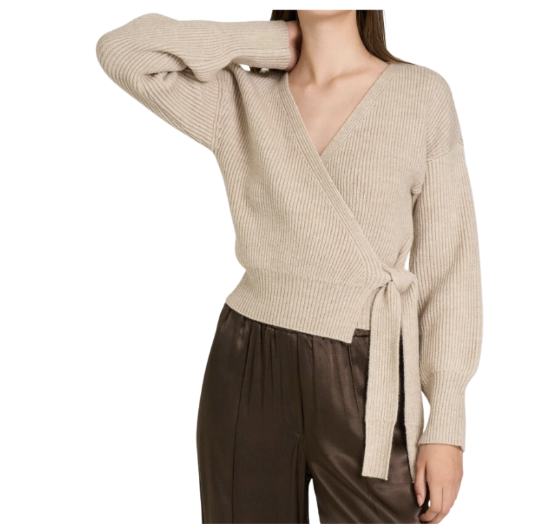 Terri Bouclé Rib Wrap Sweater